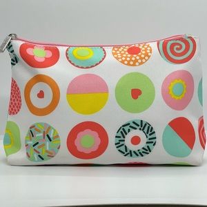 Clinique make up case cosmetic bag circles, and donuts brand new